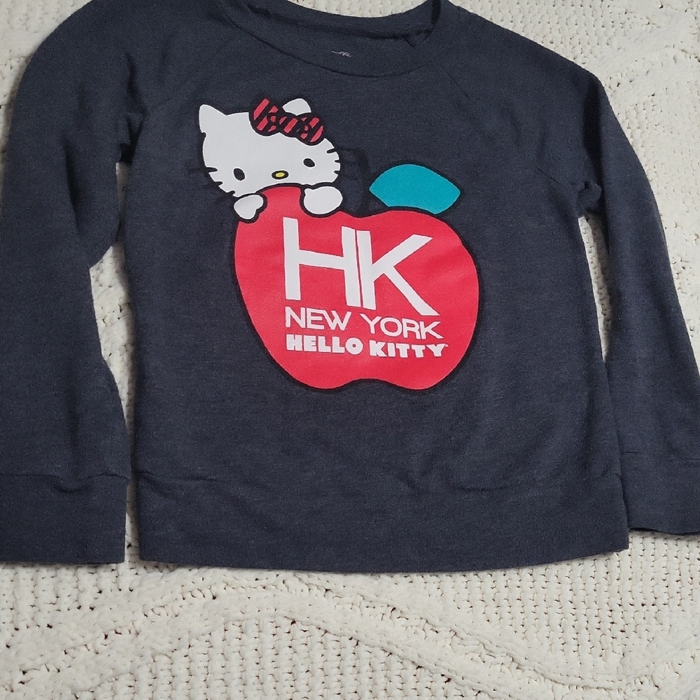 Hello Kitty Charcoal Sweatshirt with Red Apple Design